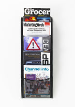 Load image into Gallery viewer, Black 5 Pocket Mesh Wall Mounted Leaflet Holder - Easy Installation -62cm High