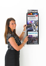 Load image into Gallery viewer, Black 5 Pocket Mesh Wall Mounted Leaflet Holder - Easy Installation -62cm High
