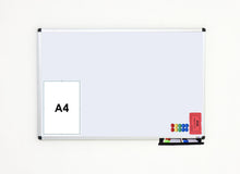 Load image into Gallery viewer, Magnetic White Dry Wipe Board 1200 x 1200mm | Aluminium Frame | Wall Mounted Office Board