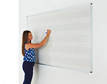 Load image into Gallery viewer, Magnetic Music Lines Whiteboard | E3 Enamel Dry Wipe Teaching Board | Aluminium Frame
