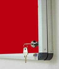 Load image into Gallery viewer, Adboards Classic Lockable Noticeboard Red Felt 1200mm x 900mm Aluminium Frame
