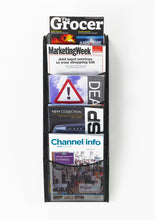 Load image into Gallery viewer, Black 5 Pocket Mesh Wall Mounted Leaflet Holder - Easy Installation -62cm High
