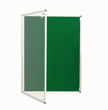 Load image into Gallery viewer, Adboards Classic Lockable Noticeboard Green Felt 900mm x 600mm Aluminium Frame
