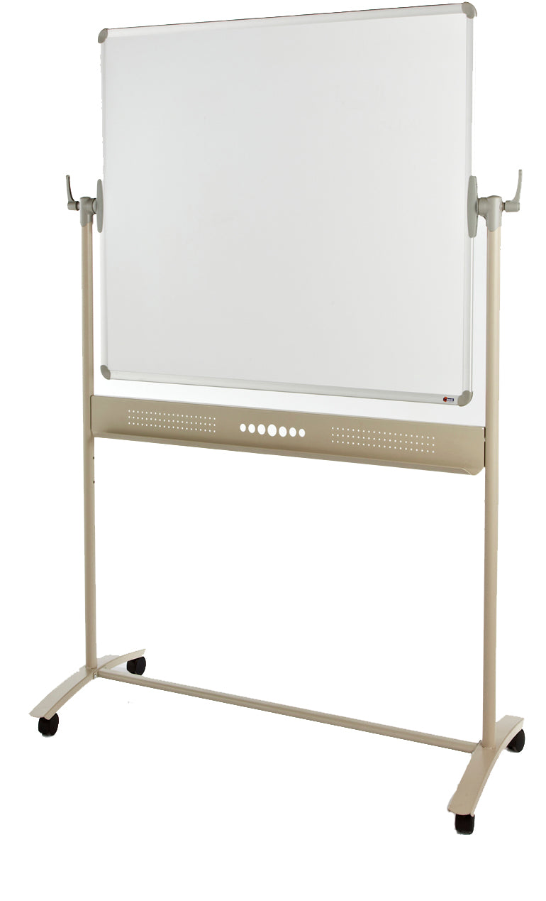 Mobile Magnetic DryWipe Whiteboard- Horizontal Rotating - School- 1200mm x 1200mm